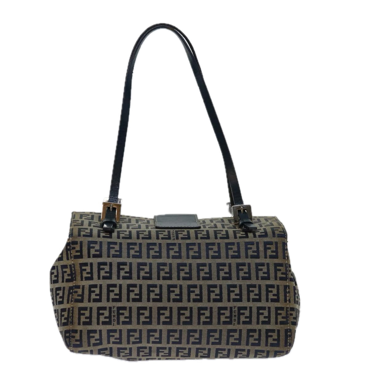 Luxury FendiZucchino Canvas Mamma Baguette Hand Bag Navy67746