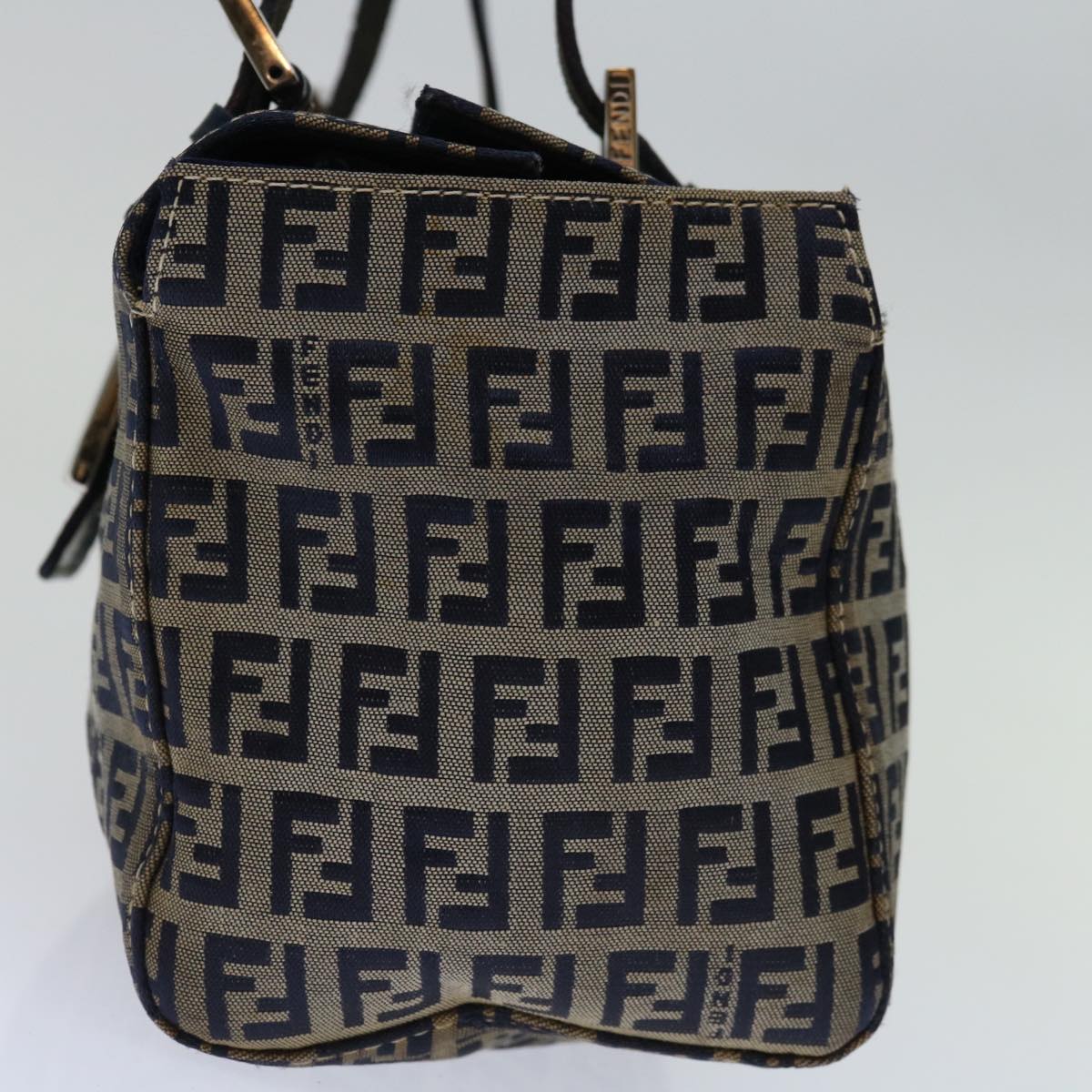 Luxury FendiZucchino Canvas Mamma Baguette Hand Bag Navy67746