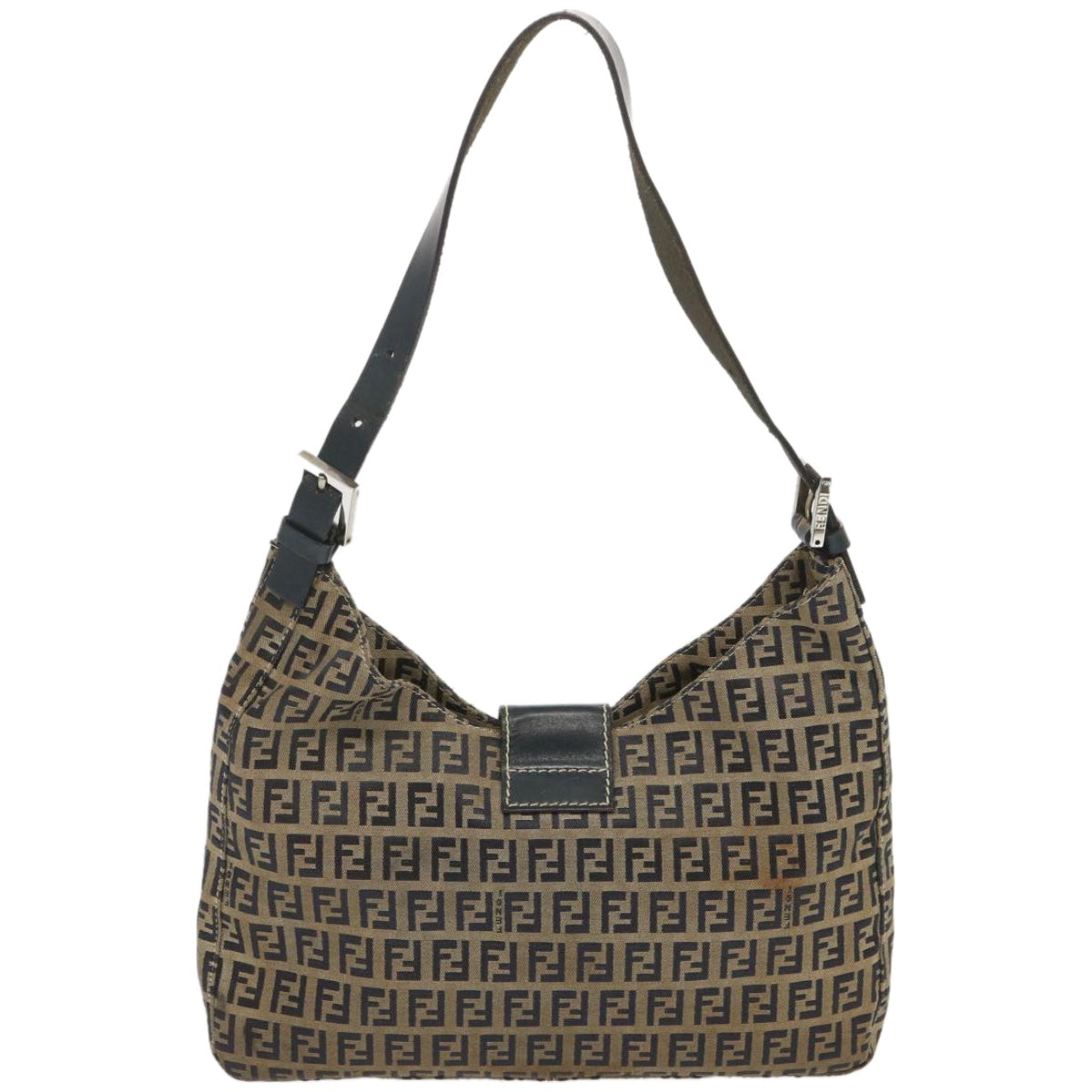 Luxury FendiZucchino Canvas Mamma Baguette Shoulder Bag Navy67822