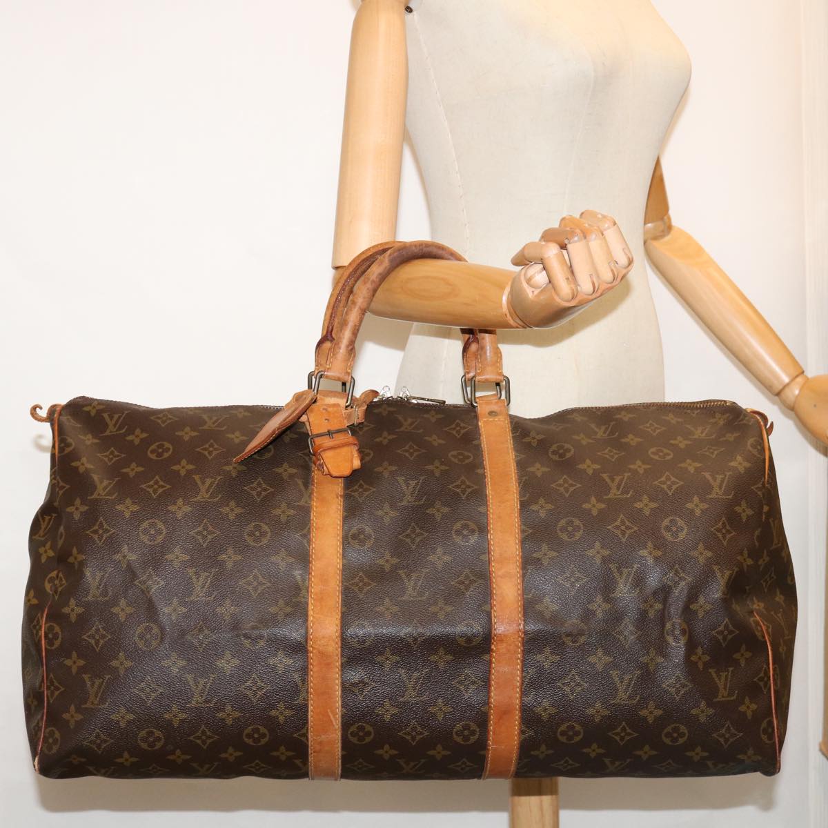 LOUIS VUITTON Monogram Keepall 55 Boston Bag M41424 LV 67843
