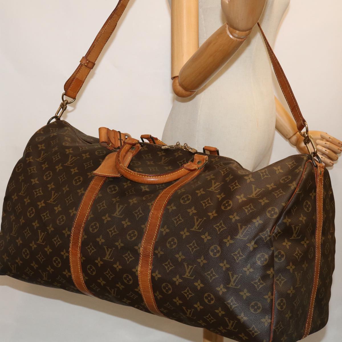 LOUIS VUITTON Monogram Keepall Bandouliere 60 Boston Bag M41412 LV 67845