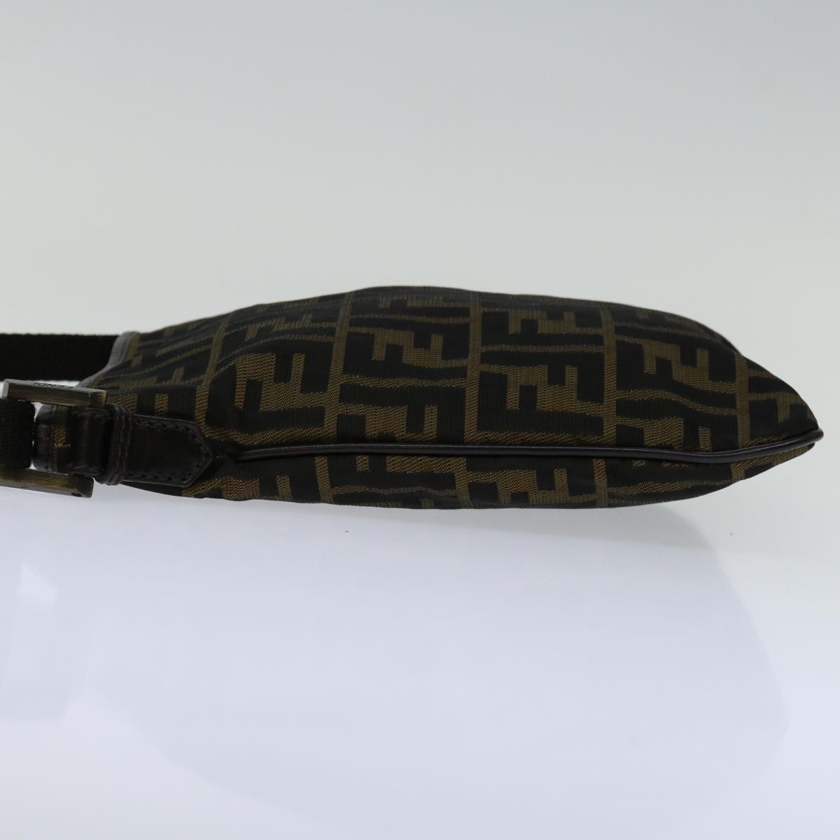 Luxury FendiZucca Canvas Shoulder Bag Black Brown67995