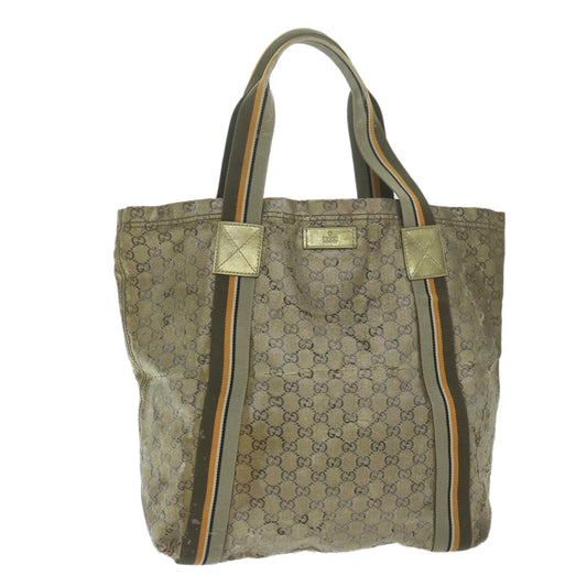 Luxury Gucci Trending 2025 GG Crystal Canvas Sherry Line Tote Bag Coated Canvas Gold