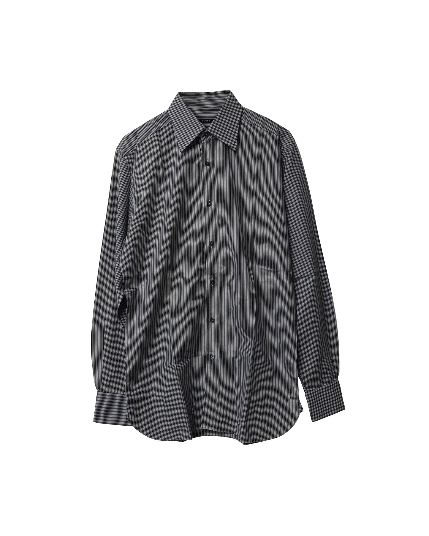 Luxury Gucci Trending 2025 Striped Button Down Shirt in White Cotton