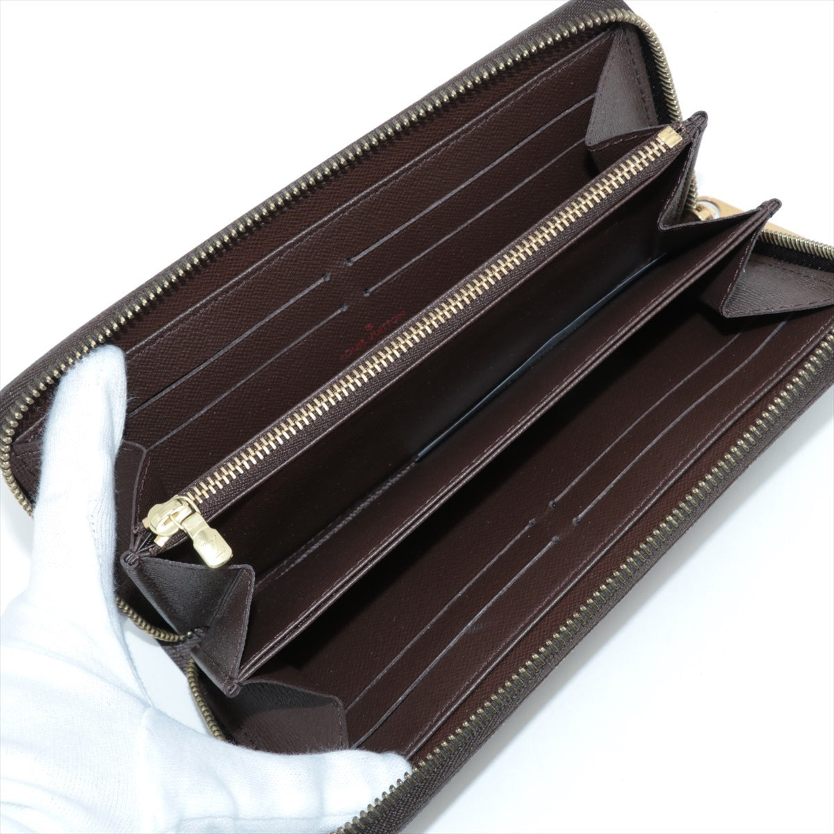 Louis Vuitton Damier Zippy Wallet N60015 Brown Round Zippe Wallet