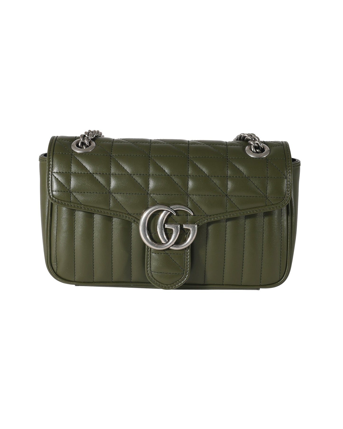 Luxury Gucci Trending 2025 Forest Green Calfskin Aria GG Small Marmont Bag