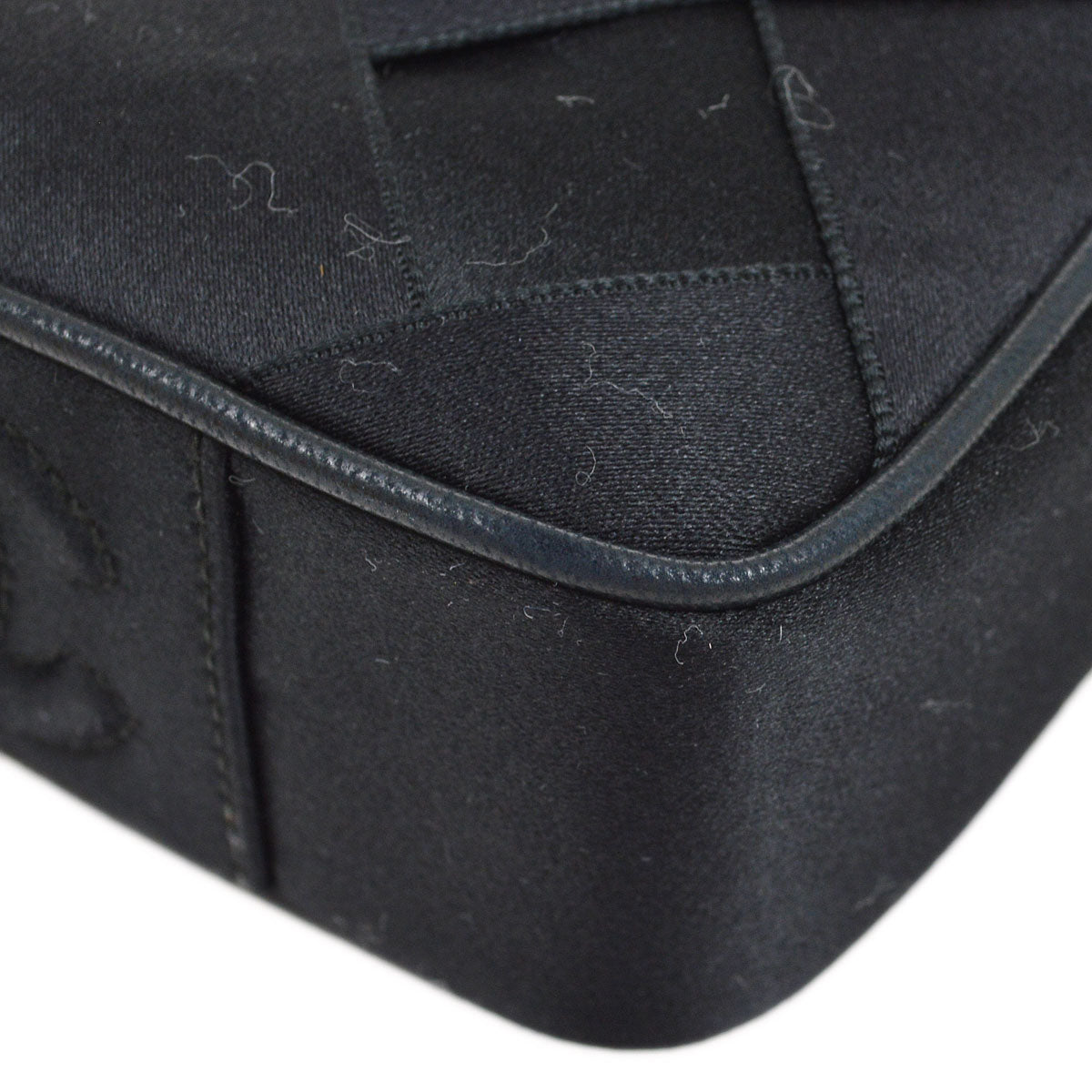 Luxury Chanel 1991-1994 Camera Bag Mini Black satin