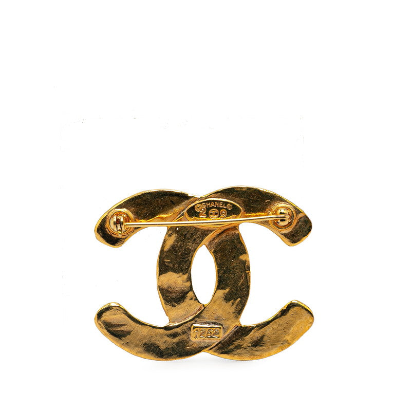 Chanel Vintage Coco Mark Quilted Brooch Gold