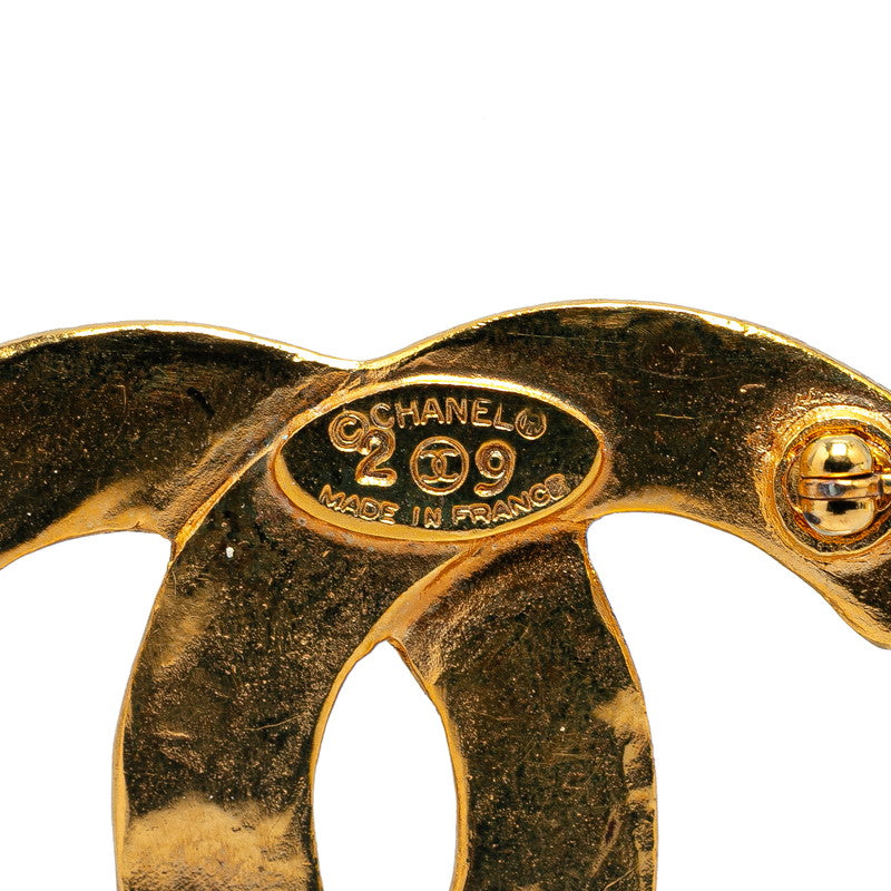 Chanel Vintage Coco Mark Quilted Brooch Gold
