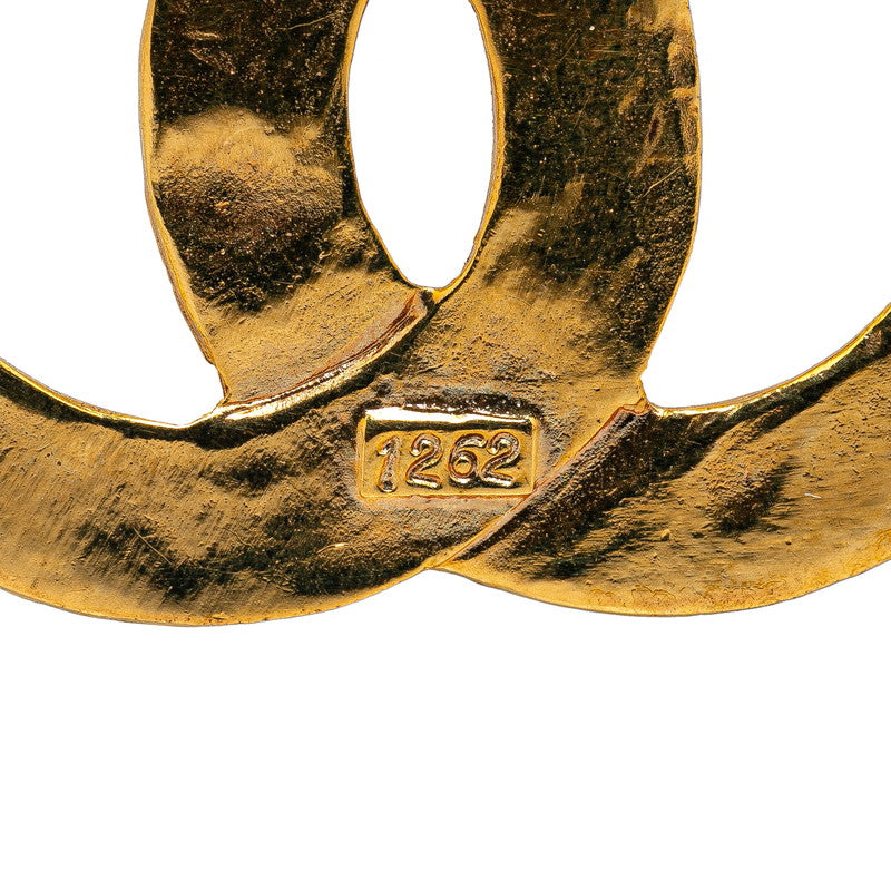 Chanel Vintage Coco Mark Quilted Brooch Gold