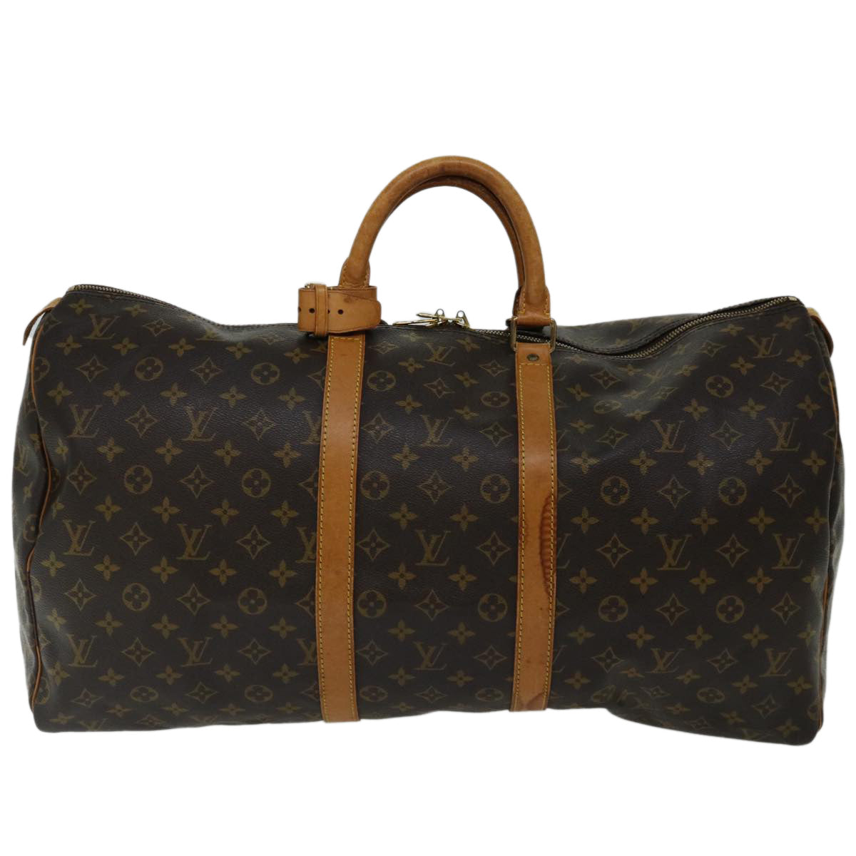 LOUIS VUITTON Monogram Keepall 55 Boston Bag M41424 LV 68001
