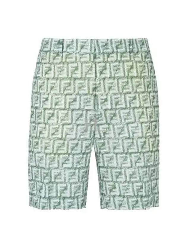 Luxury Fendi FF Print Shorts Green