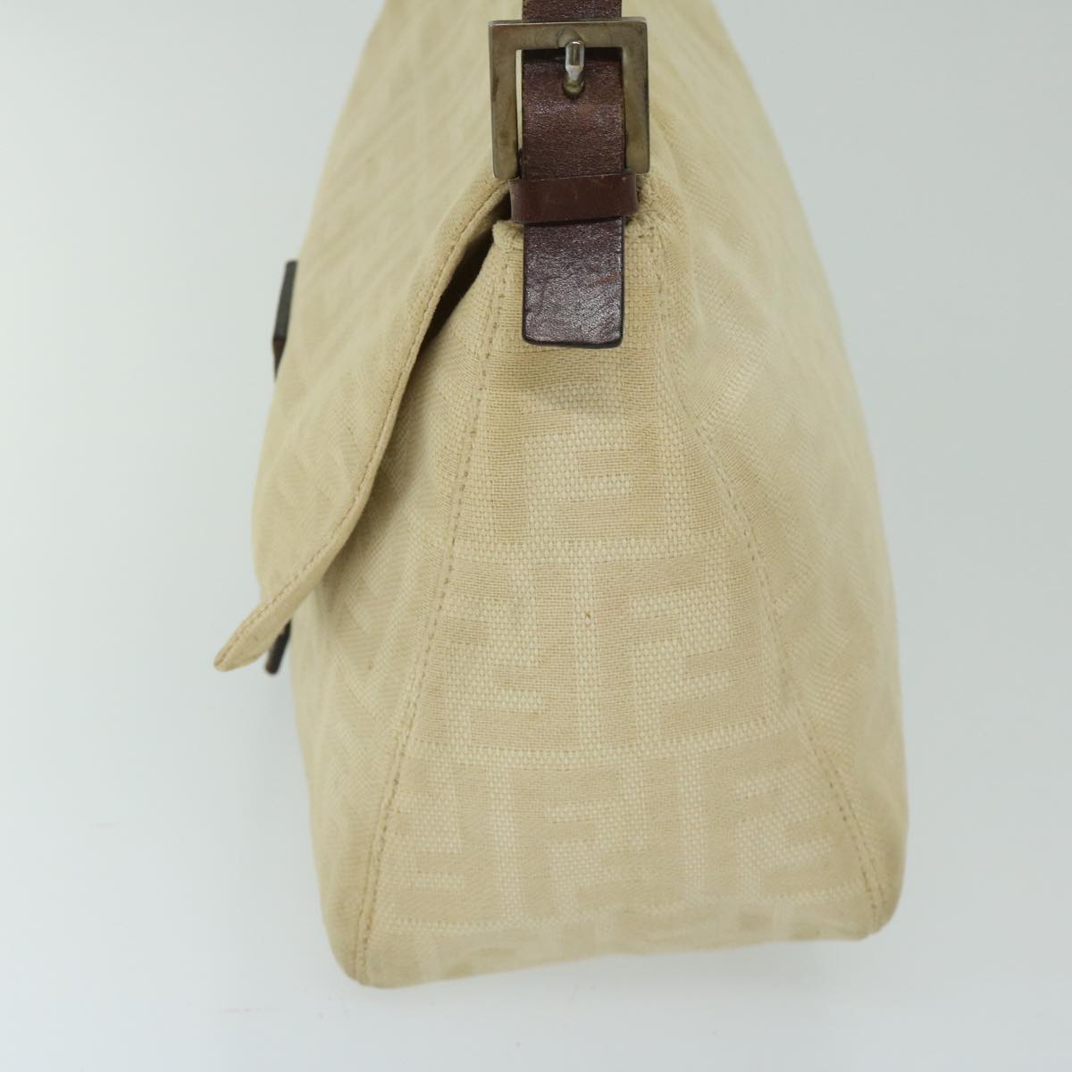 Luxury FendiZucca Canvas Mamma Baguette Shoulder Bag Beige68065