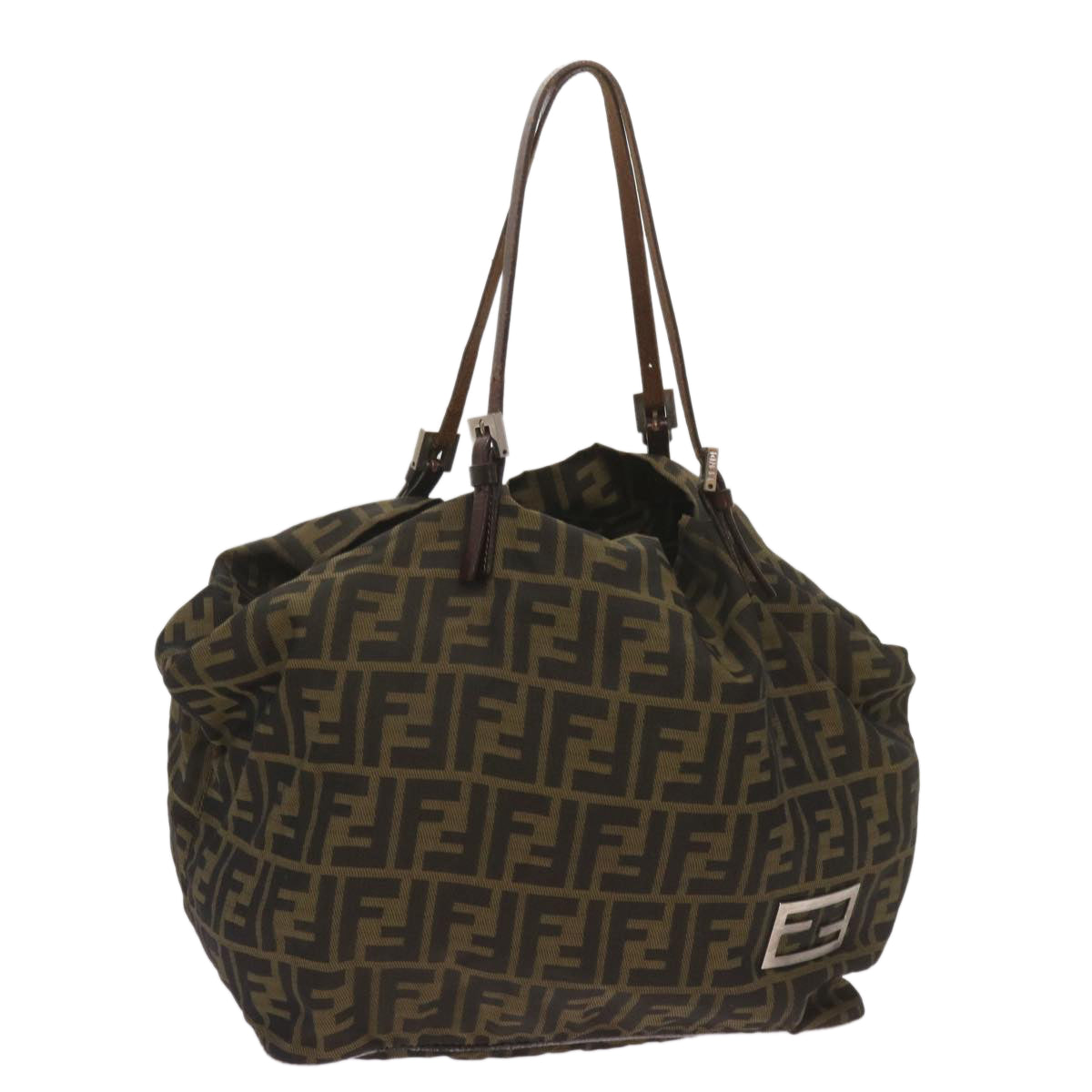 Luxury FendiZucca Canvas Tote Bag Black Brown68068