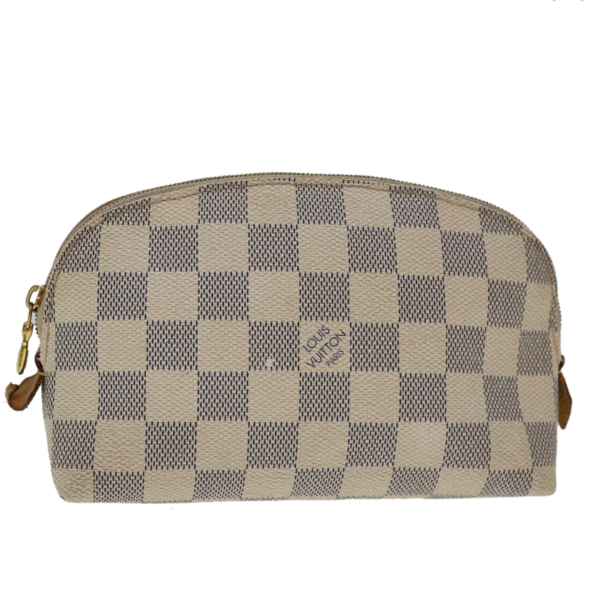 LOUIS VUITTON Damier Azur Pochette Cosmetic PM Pouch N60024 LV 68109