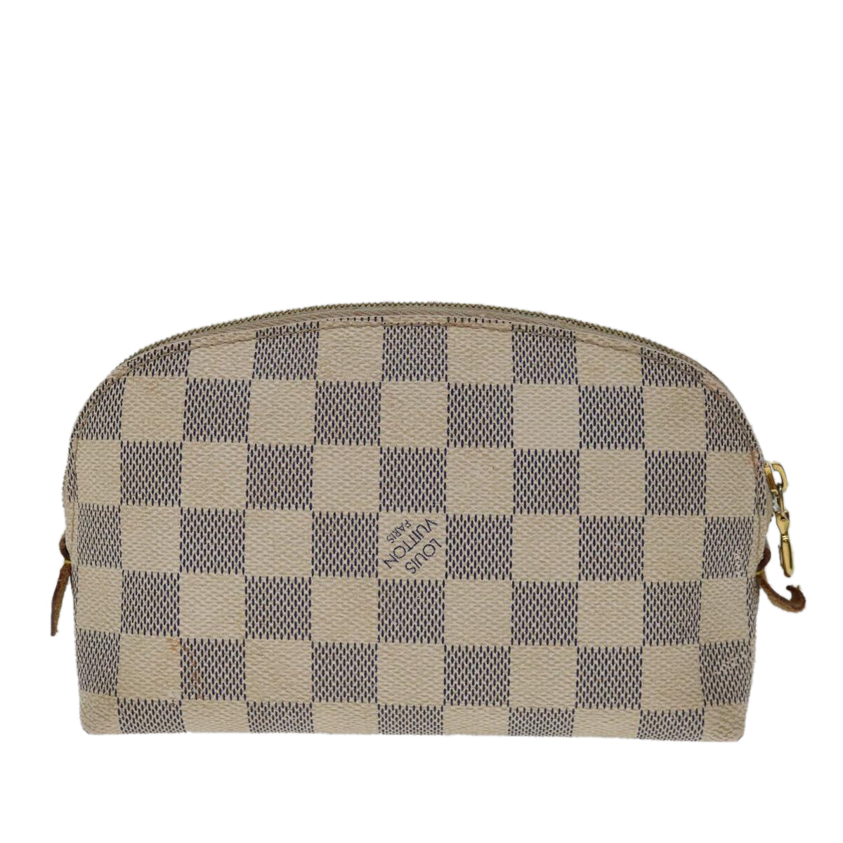 LOUIS VUITTON Damier Azur Pochette Cosmetic PM Pouch N60024 LV 68109