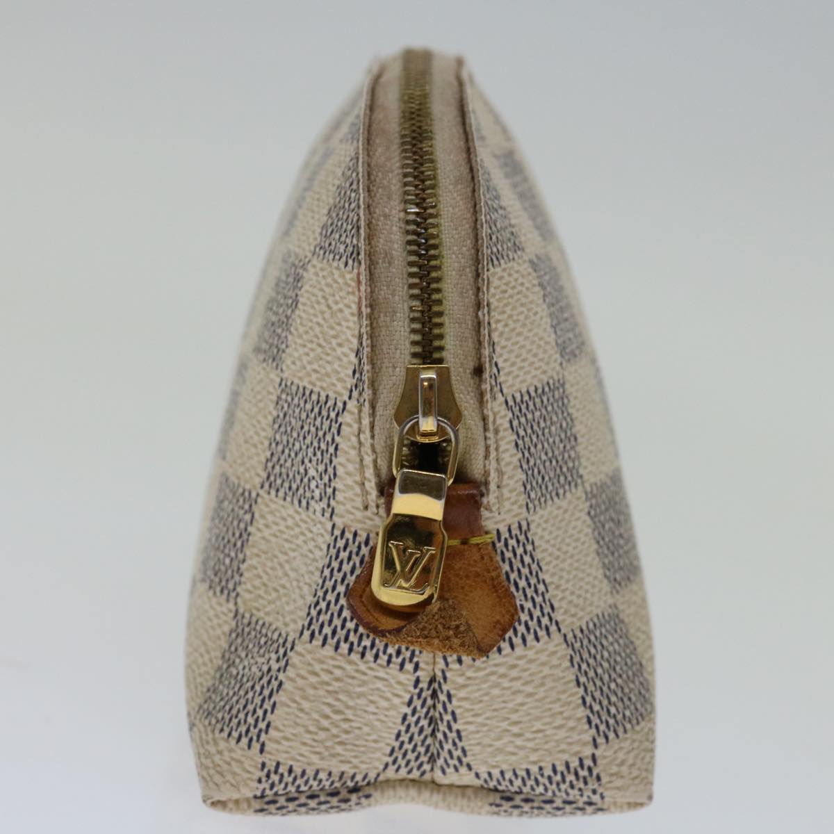 LOUIS VUITTON Damier Azur Pochette Cosmetic PM Pouch N60024 LV 68109