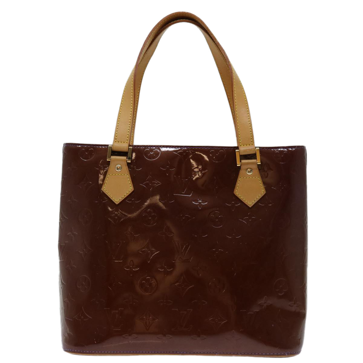LOUIS VUITTON Monogram Vernis Houston Hand Bag Purple Viole M91093 68116