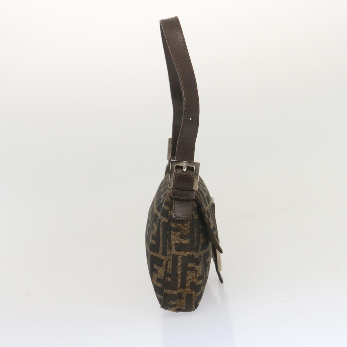 Luxury FendiZucca Canvas Mamma Baguette Shoulder Bag Black Brown68148