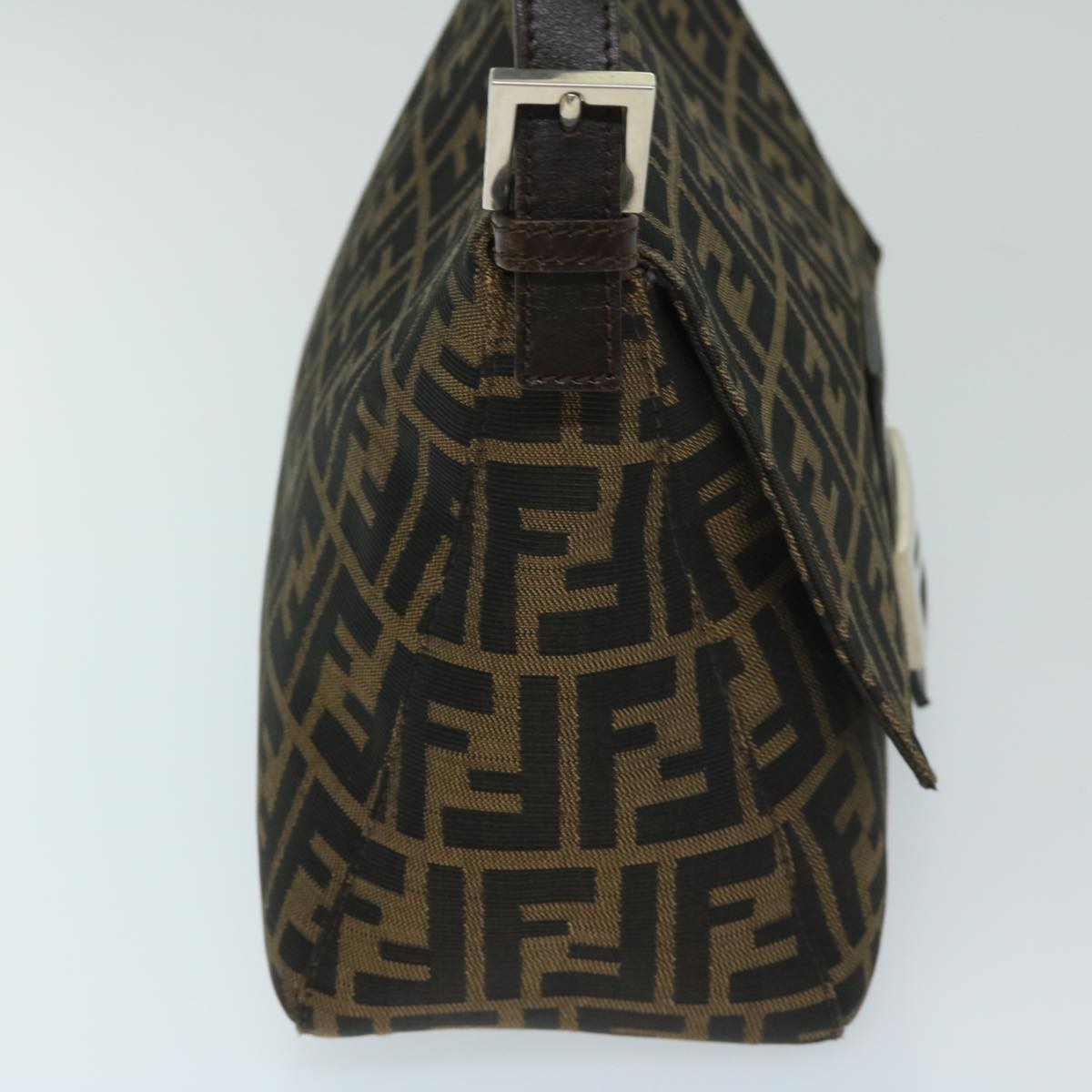 Luxury FendiZucca Canvas Mamma Baguette Shoulder Bag Black Brown68265
