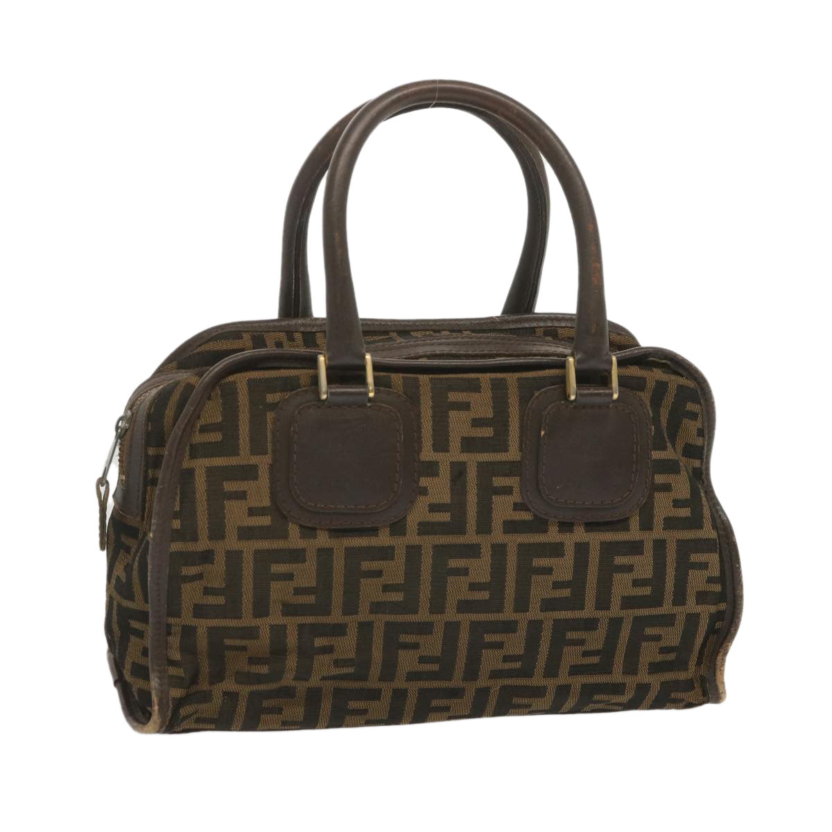 Luxury FendiZucca Canvas Hand Bag Black Brown68378