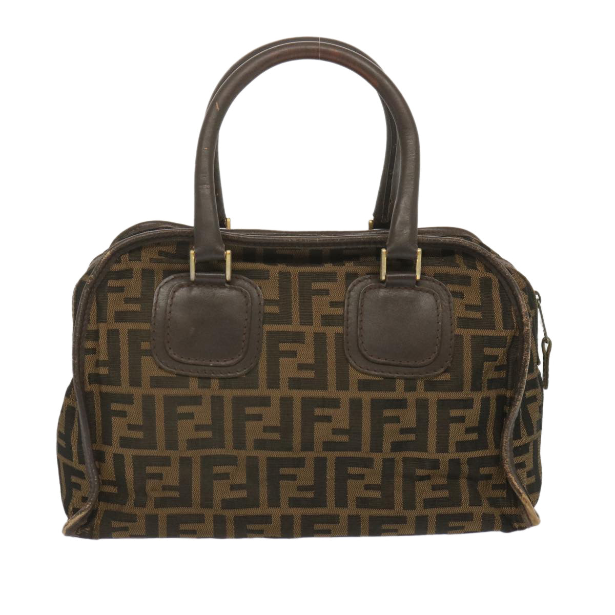 Luxury FendiZucca Canvas Hand Bag Black Brown68378