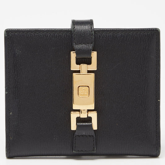 Luxury Gucci Trending 2025  Leather Jackie Compact Wallet