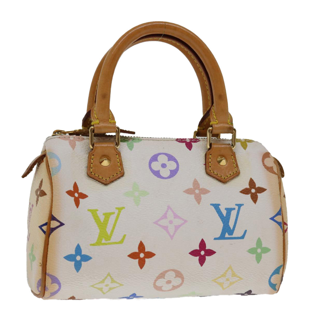LOUIS VUITTON Monogram Multicolor Mini Speedy Bag White M92645 LV 68484
