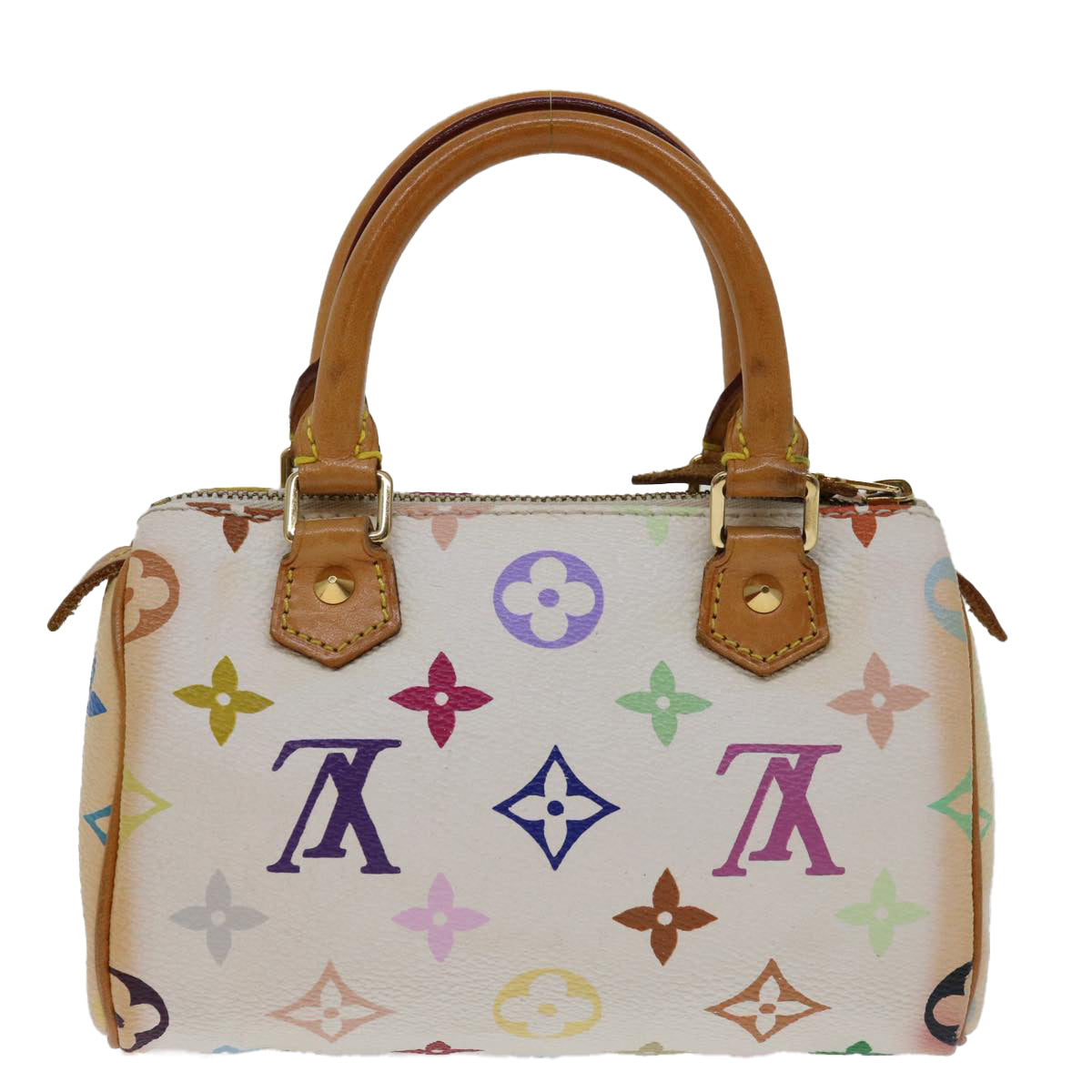 LOUIS VUITTON Monogram Multicolor Mini Speedy Bag White M92645 LV 68484