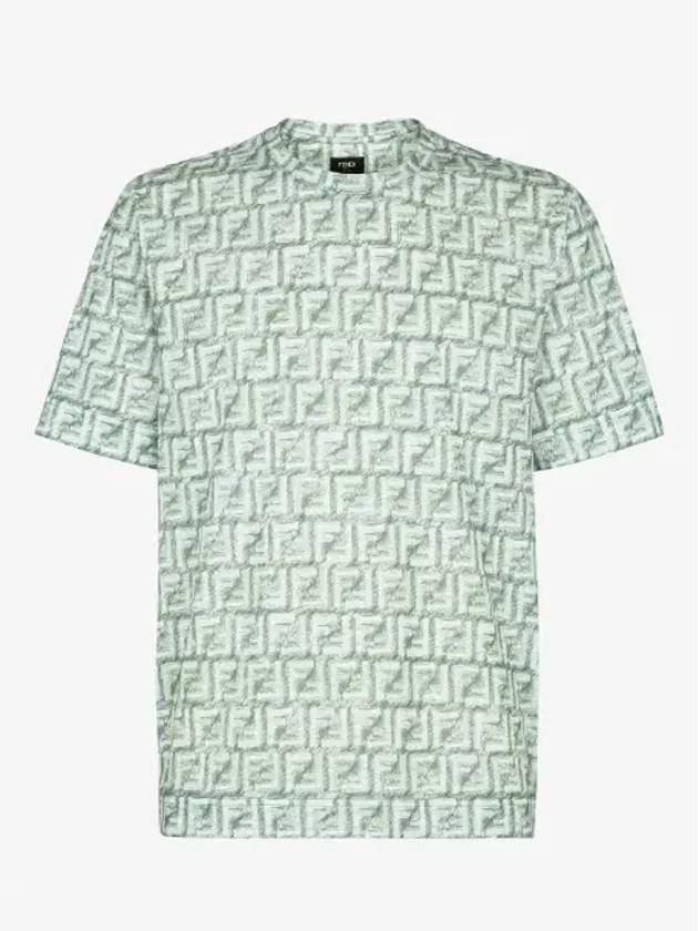 Luxury Fendi FF Cotton Short Sleeve T-Shirt Green