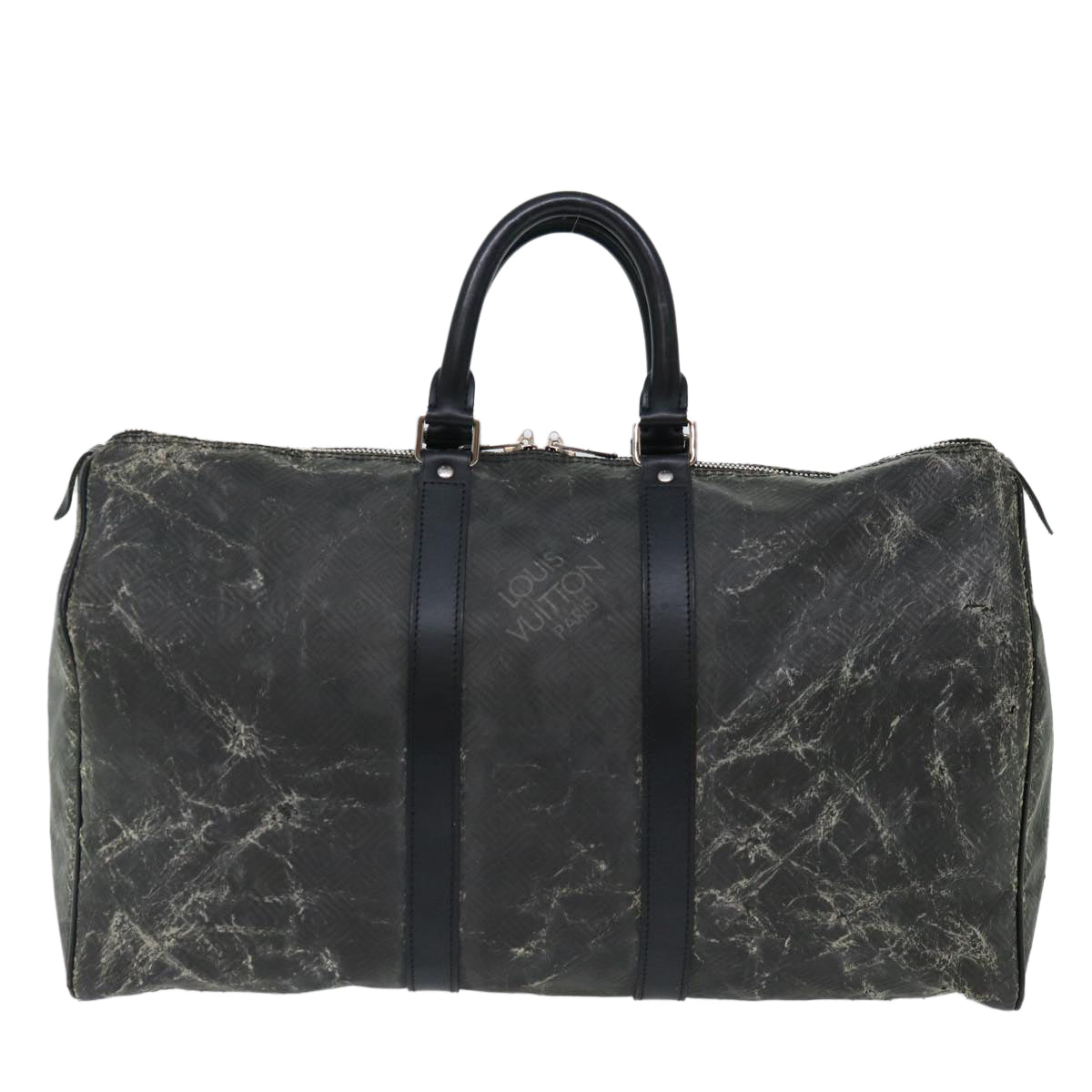 LOUIS VUITTON Damier Carbon Keepall 45 Boston Bag Black N41415 LV 68634