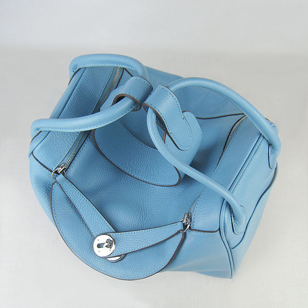 Luxury Hermes Lindy 34cm handbag 6208 light blue