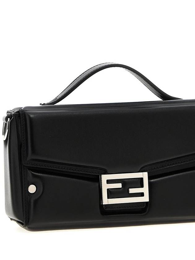 Luxury Fendi Trunk Soft Padded Leather Tote Bag Black