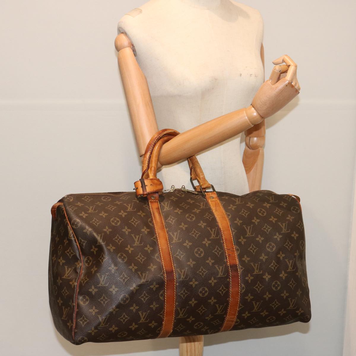 LOUIS VUITTON Monogram Keepall 50 Boston Bag M41426 LV 68884