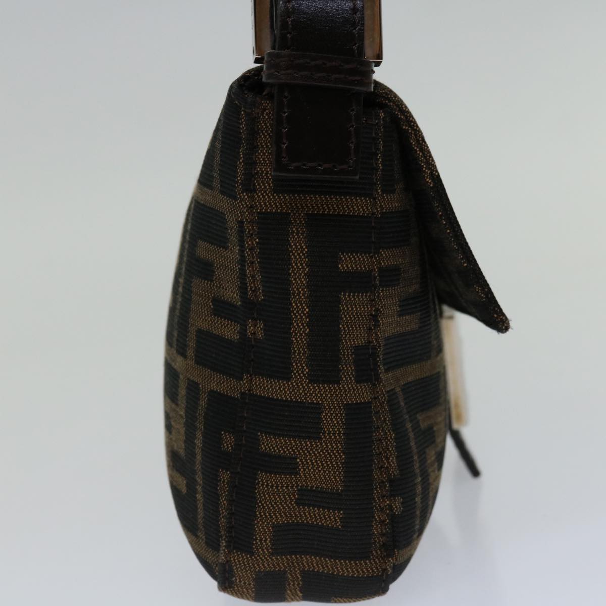 Luxury FendiZucca Canvas Mamma Baguette Shoulder Bag Black Brown68938A