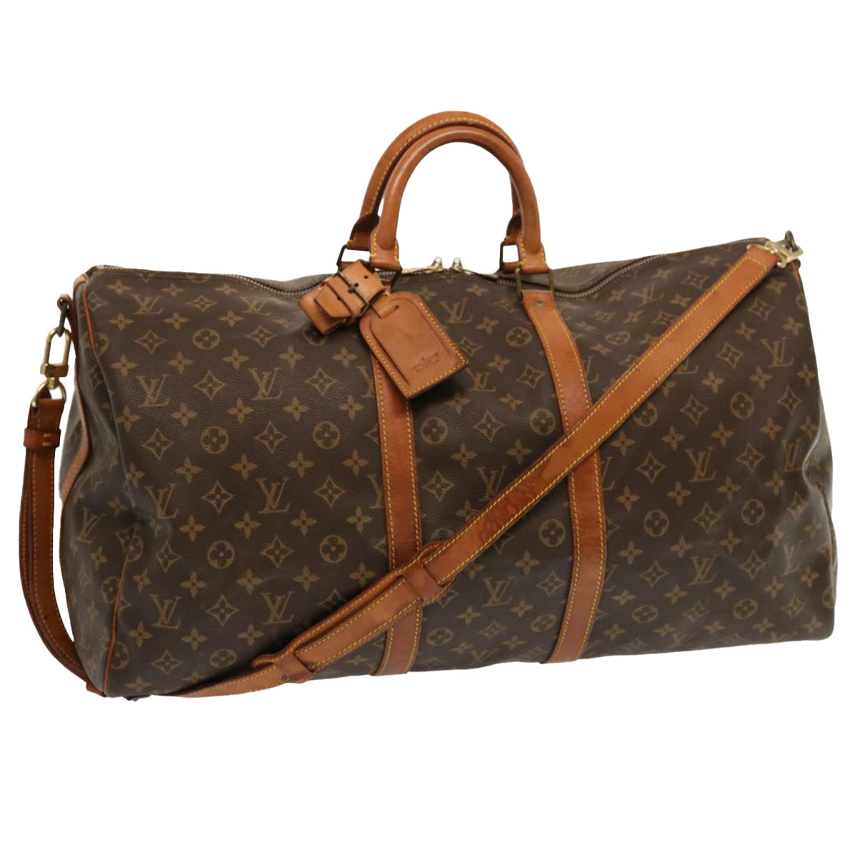 LOUIS VUITTON Monogram Keepall Bandouliere 55 Boston Bag M41414 LV 68957