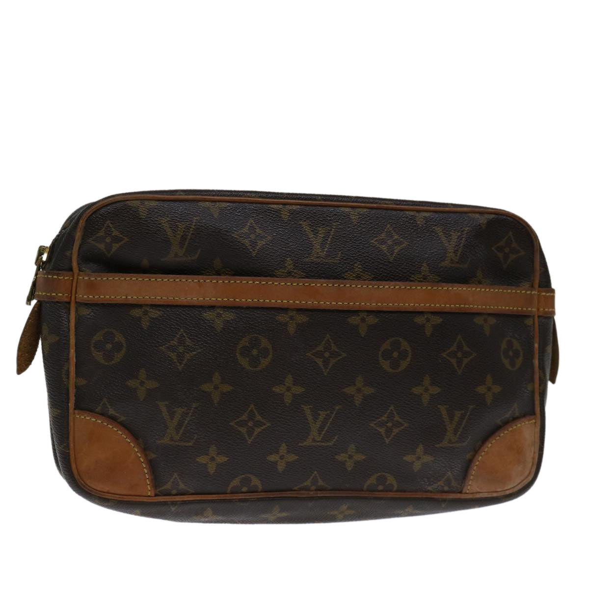 LOUIS VUITTON Monogram Compiegne 28 Clutch Bag M51845 LV 68961