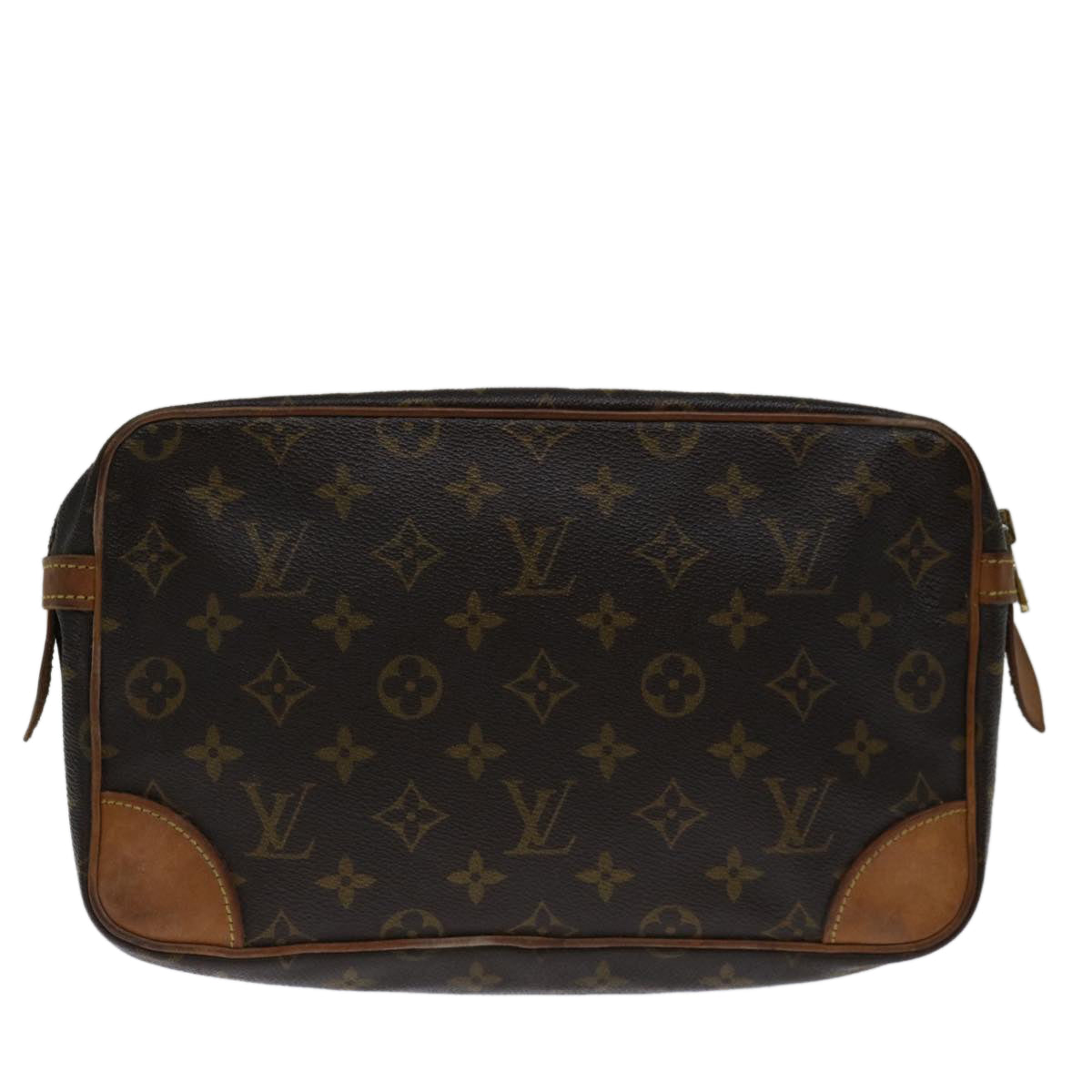 LOUIS VUITTON Monogram Compiegne 28 Clutch Bag M51845 LV 68961