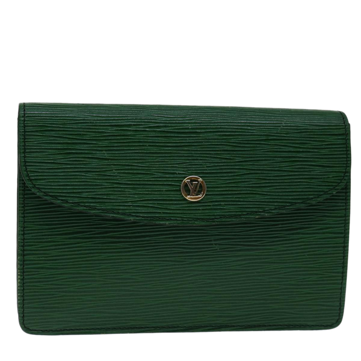LOUIS VUITTON Epi Montagne 20 Clutch Bag Green LV 68969