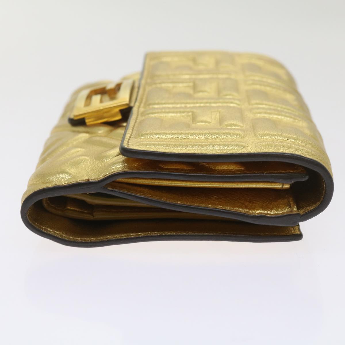 Luxury FendiZucca Canvas Mamma Wallet Gold68984