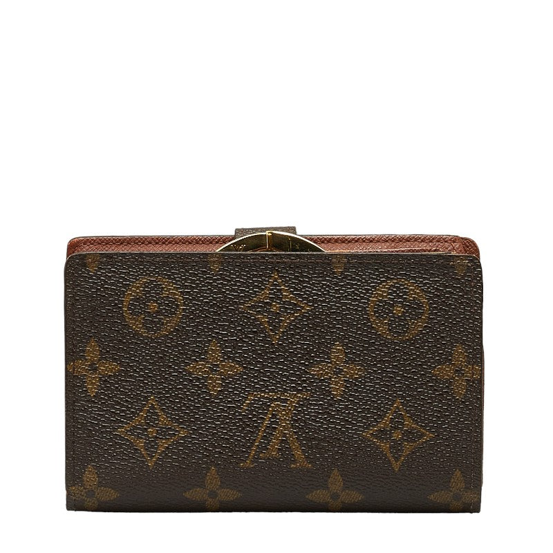 Louis Vuitton Monogram Vienna Double Fed Wallet Compact Wallet M61663 Brown PVC Leather  Louis Vuitton