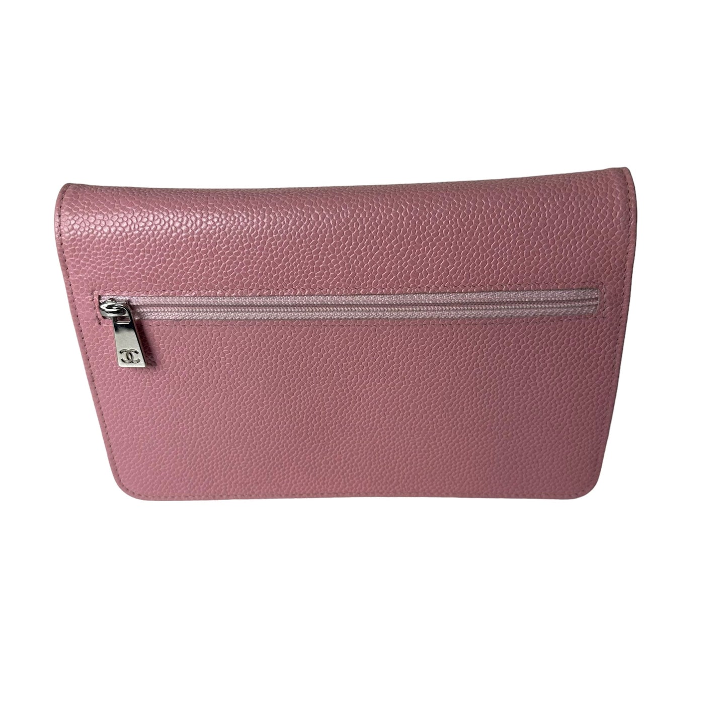 Luxury Chanel Pink Caviar Wallet On Chain