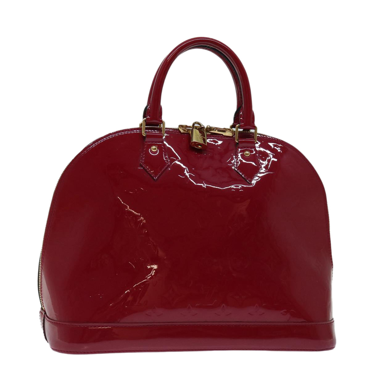 LOUIS VUITTON Monogram Vernis Alma MM Hand Bag Rose Andian M90098 LV 69024