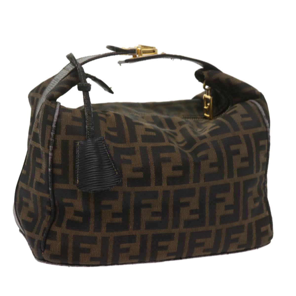 Luxury FendiZucca Canvas Vanity Hand Bag Brown Black69040