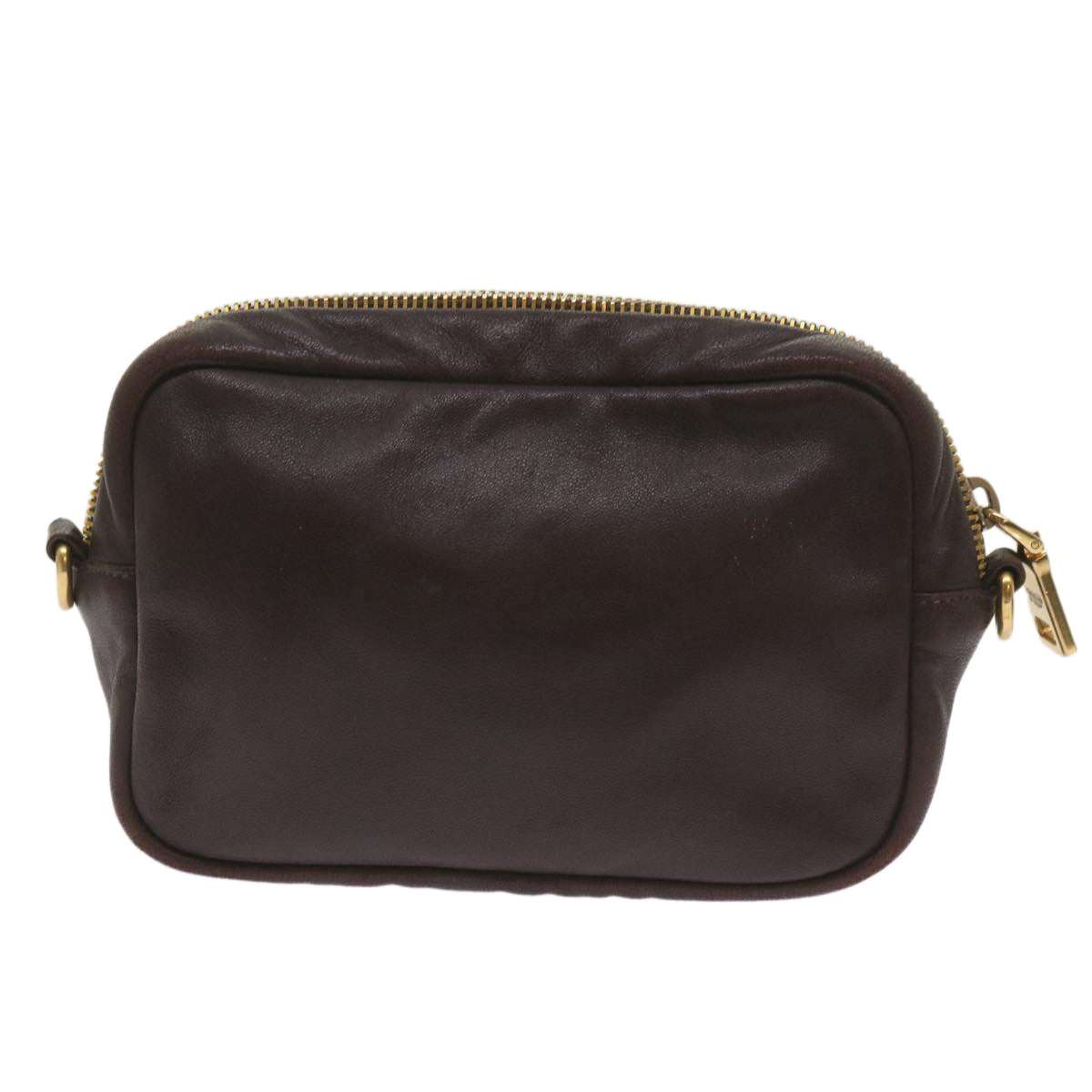 Luxury PradaRibbon Shoulder Bag Leather Orange Brown 69111