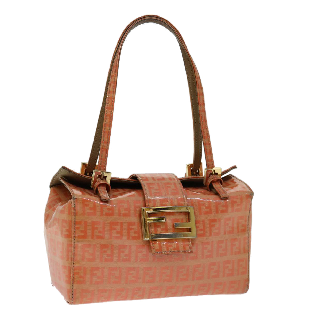 Luxury FendiZucchino Canvas Mamma Baguette Shoulder Bag Orange69113