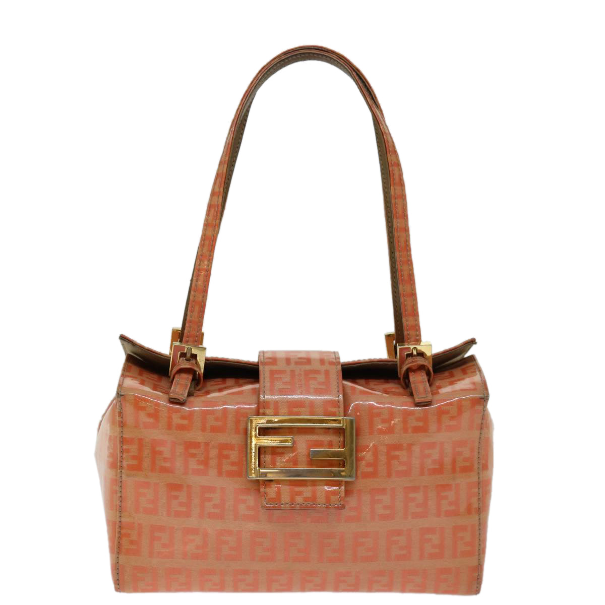 Luxury FendiZucchino Canvas Mamma Baguette Shoulder Bag Orange69113