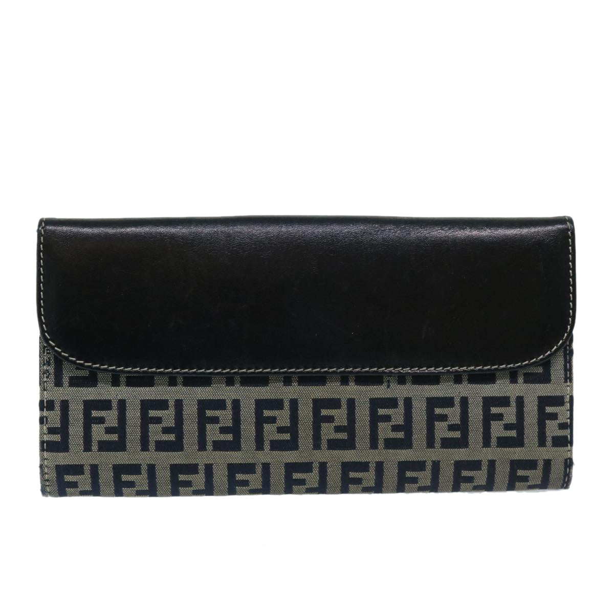 Luxury FendiZucchino Canvas Long Wallet Navy69136