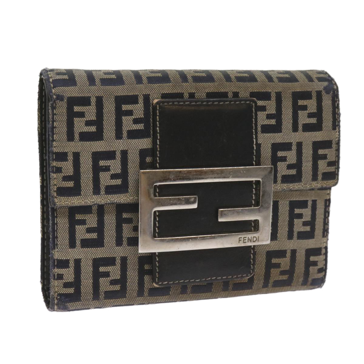 Luxury FendiZucchino Canvas Wallet Navy69148