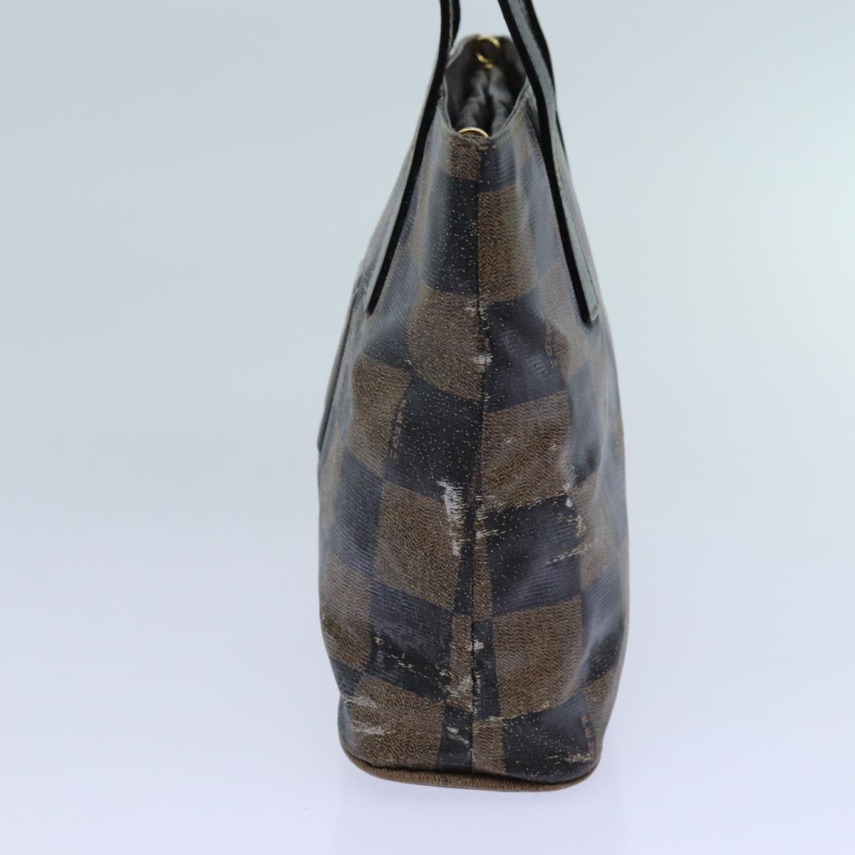 Luxury Fendi Pecan Canvas Hand Bag 2way Brown Black69215